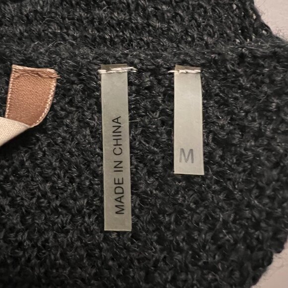 Soft Surroundings Wool Blend Knit Ruffle Black Sweater/Tunic - Picture 9 of 10